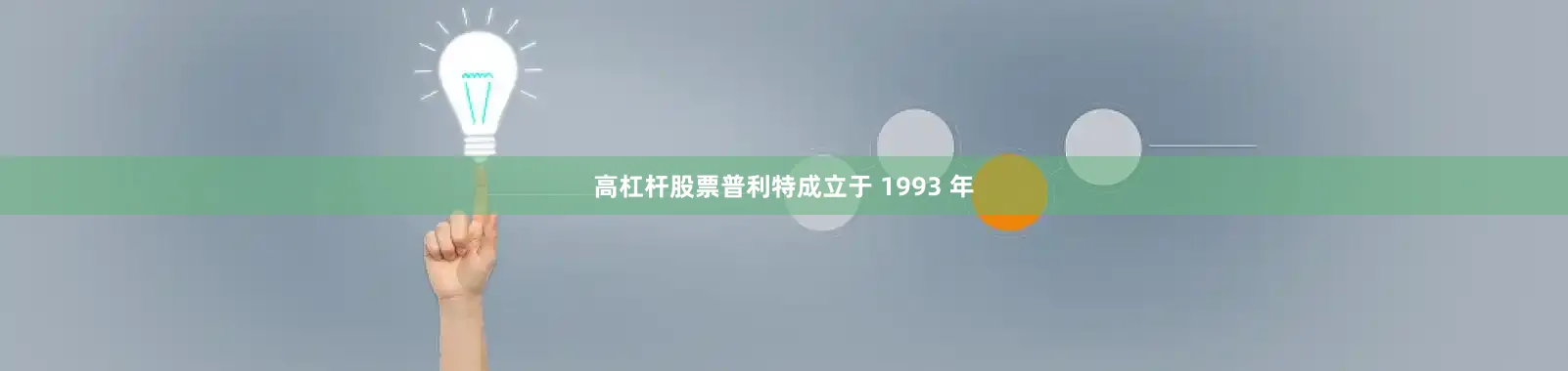 高杠杆股票普利特成立于 1993 年